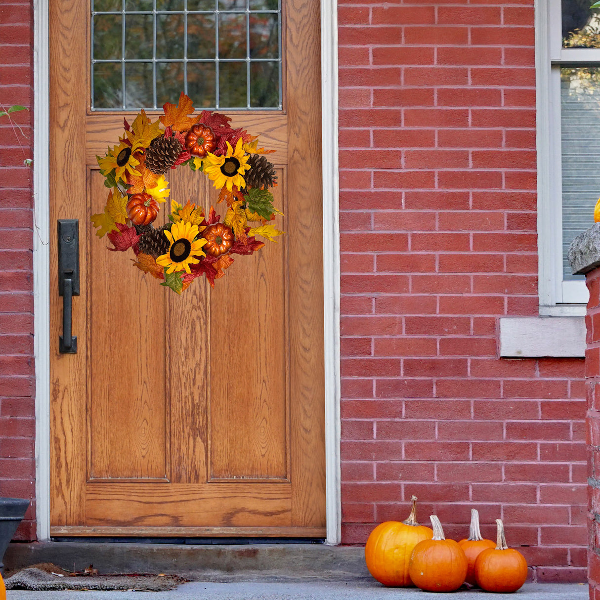 24 Inch Fall Sunflower Artificial Wreath