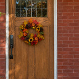 24 Inch Fall Sunflower Artificial Wreath