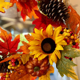 24 Inch Fall Sunflower Artificial Wreath