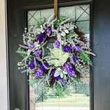 24 Inch Mixed Lavender/Larkspur Wreath