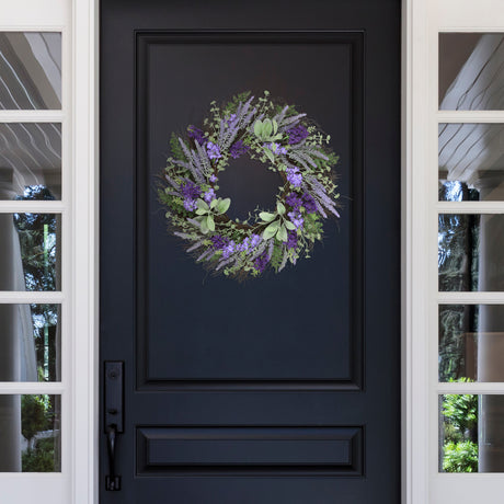 24 Inch Mixed Lavender/Larkspur Wreath