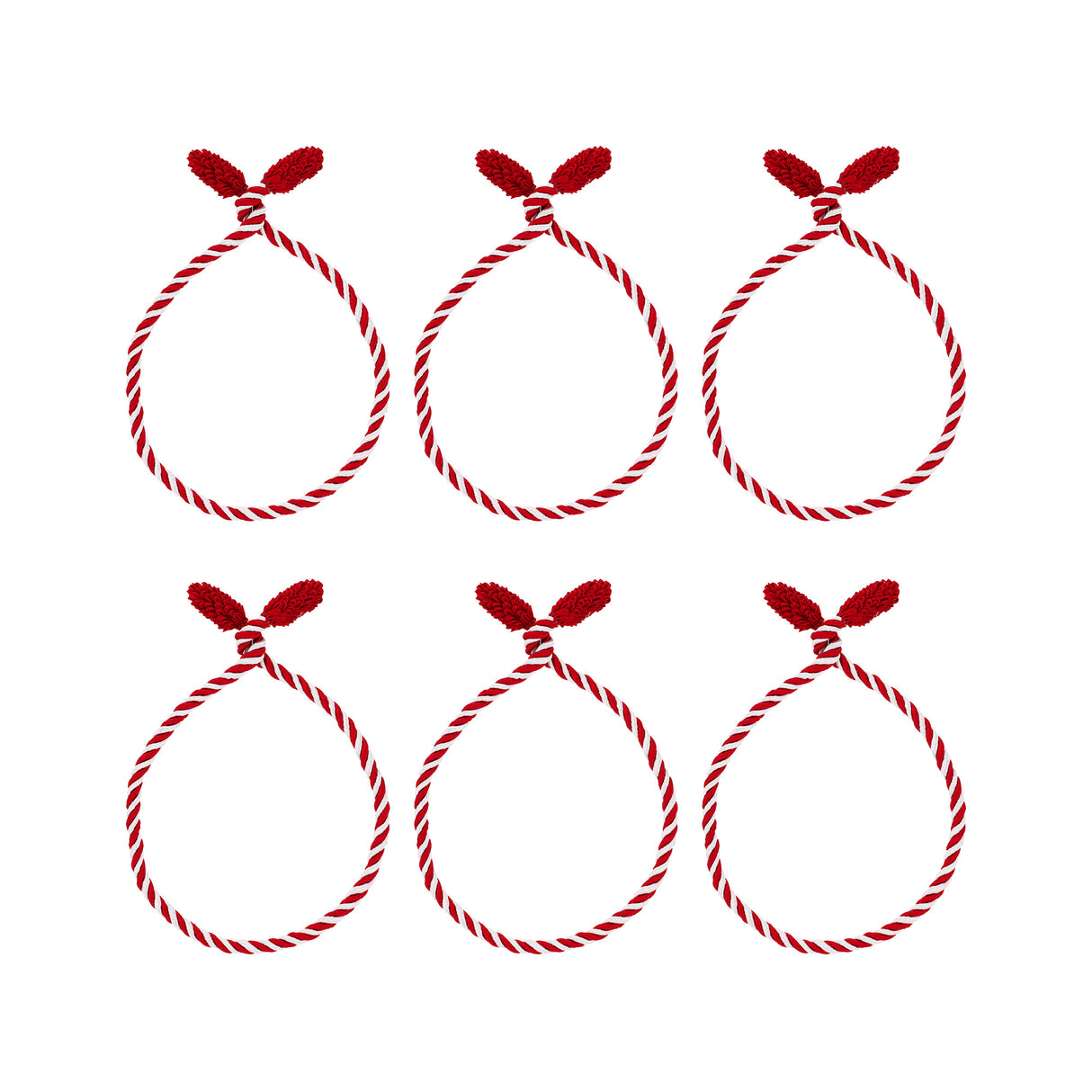 Decorative Twist Ties 6 Pack - Red/White