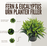 Fern and Eucalyptus Urn Filler with Adjustable Height