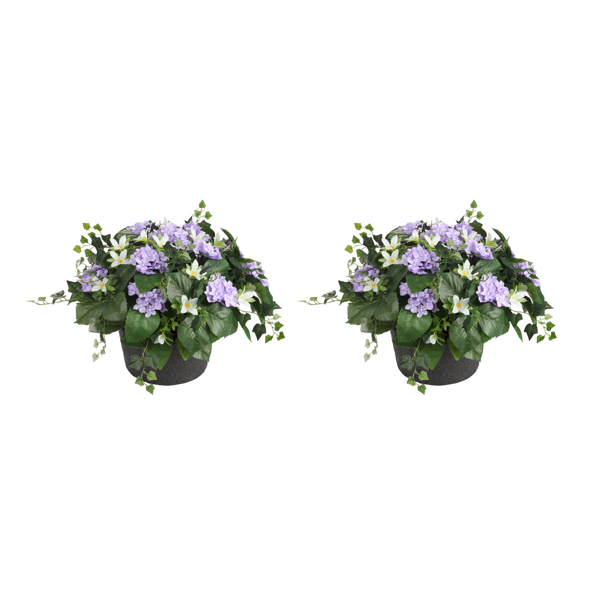 Purple Hydrangea Urn Filler with Adjustable Height