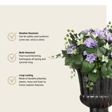 Purple Hydrangea Urn Filler with Adjustable Height