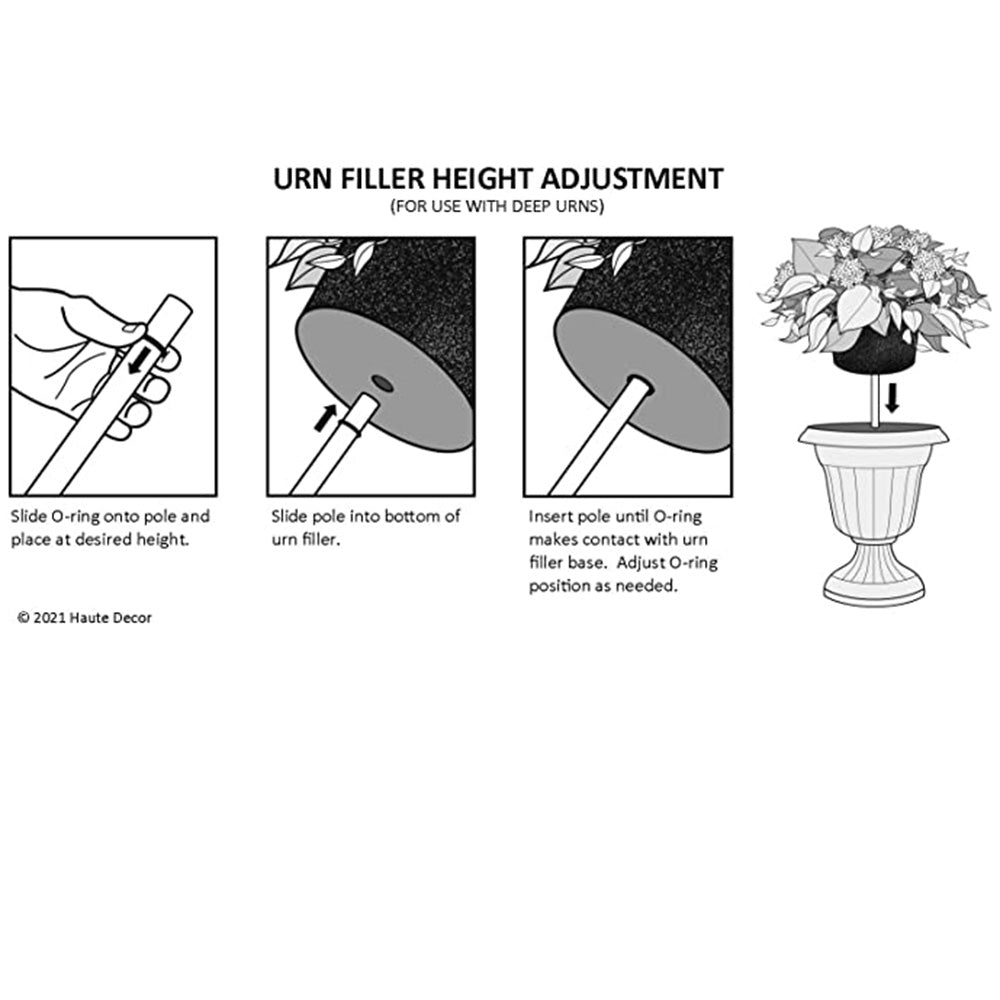 Classic Pre-lit Holiday Greenery Adjustable Height Urn Filler 20 Inch Diameter, Set of 2