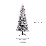 7 Foot Pre-lit Lexington Slim Artificial Fir Christmas Tree