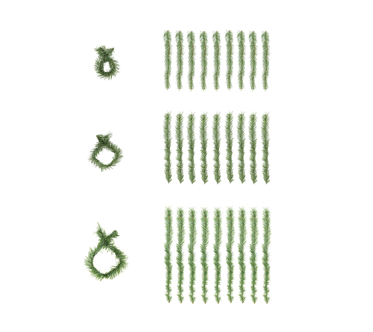GarlandTies, 40 Pack of 3 Assorted Sizes - Noble Fir