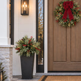 Classic Pre-lit Holiday Greenery Adjustable Height Urn Filler 20 Inch Diameter, Set of 2