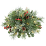 Classic Pre-lit Holiday Greenery Adjustable Height Urn Filler 20 Inch Diameter