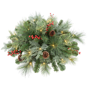Classic Pre-lit Holiday Greenery Adjustable Height Urn Filler 20 Inch Diameter