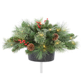 Classic Pre-lit Holiday Greenery Adjustable Height Urn Filler 20 Inch Diameter