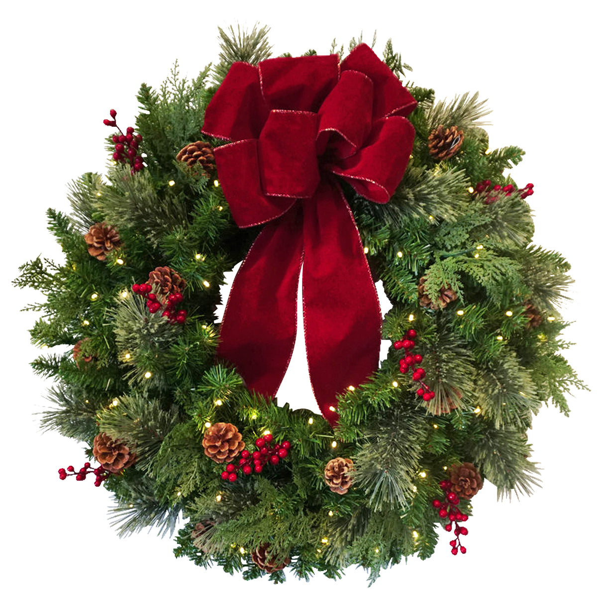 30 Inch Classic Pre-lit Christmas Wreath