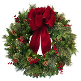 30 Inch Classic Pre-lit Christmas Wreath