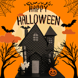 Halloween Haunted House with Bat Projection