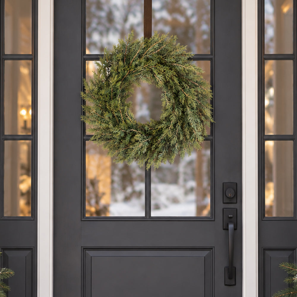 Naturally Soft™ 24 inch Unlit Cypress Wreath