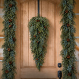 Naturally Soft™ 36 inch Unlit Juniper Berry and Pinecone Teardrop Swag