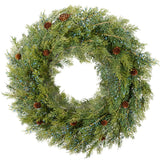 Naturally Soft™ 24 inch Unlit Juniper Berry and Pinecone Wreath