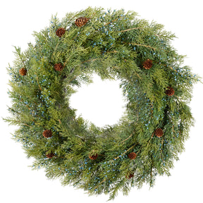 Naturally Soft™ 24 inch Unlit Juniper Berry and Pinecone Wreath