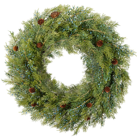 Naturally Soft™ 24 inch Unlit Juniper Berry and Pinecone Wreath