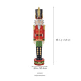 48 Inch Tall Classic Red/Green Christmas Nutcracker - Solid Resin Construction Large Christmas Nutcracker