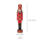 37 Inch Decorative Christmas Nutcracker -  Dark Red/Gold - Solid Resin Construction Large Christmas Nutcracker