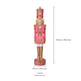 37 Inch Decorative Christmas Female Nutcracker -  Pink/Gold - Solid Resin Construction Large Christmas Nutcracker