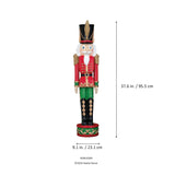 37 Inch Decorative Christmas Nutcracker Classic Red/Green - Solid Resin Construction Large Christmas Nutcracker