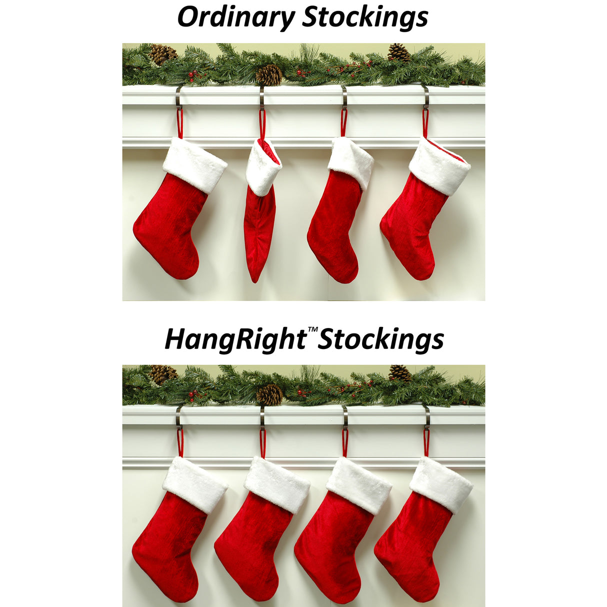 Plaid HangRight Stocking with White Faux Fur Cuff