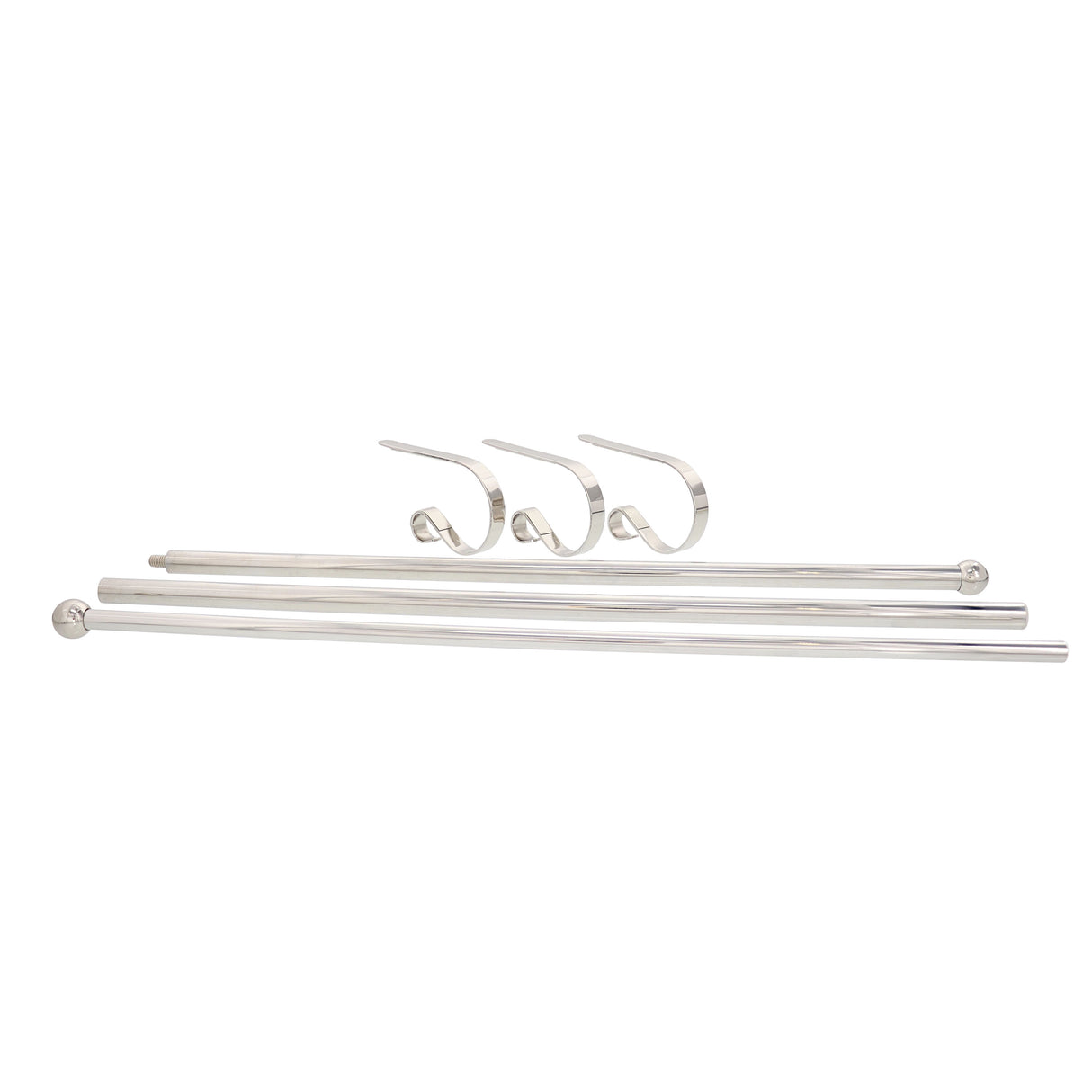 The Original MantleClip Stocking Holder Rod - Silver - Holds Many Stockings