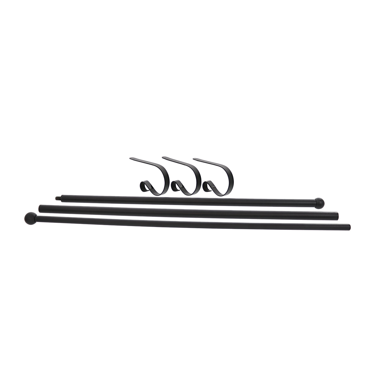 The Original MantleClip Stocking Holder Rod - Matte Black - Holds Many Stockings