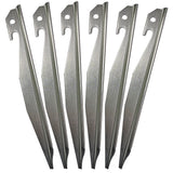 Heavy Duty Metal Anchor Stakes, 10 inch, 6-Pack with 15 ft Rope, for Tents, Lawn Decor and Outdoor Equipment