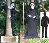 Tree Huggerz 8 Foot Tall Halloween Skeleton in Black Robe