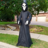 Tree Huggerz 8 Foot Tall Halloween Skeleton in Black Robe