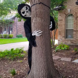 Tree Huggerz 8 Foot Tall Halloween Skeleton in Black Robe