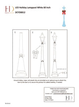 60 Inch Tall Black Lamppost with LED Lights for Indoor or Outdoor Use