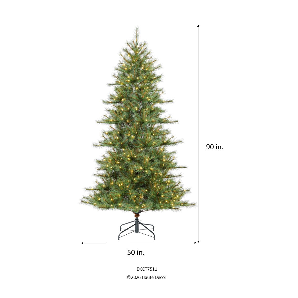 Madison Pine 7.5 Ft Pre-Lit Christmas Tree with 8 Different Light Settings including Twinkle