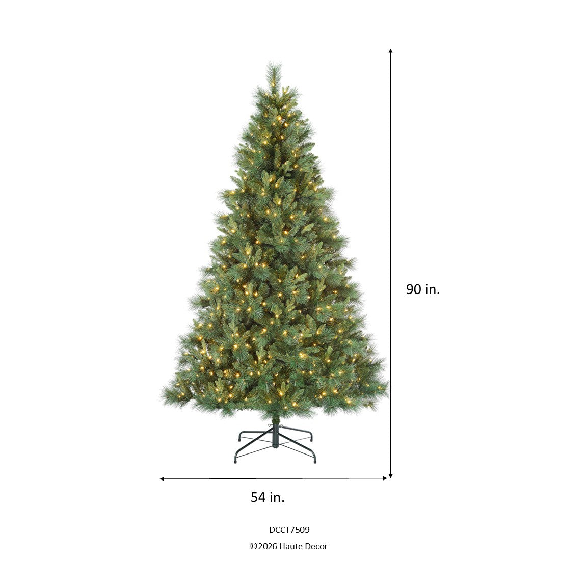 Longmont Spruce 7.5 Ft. Christmas Tree with 2 Light Settings, Including Twinkle