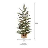 Spruce 30 Inch Tall Unlit Tabletop Tree with Wrapped Burlap Base