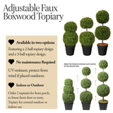 Artificial Adjustable Boxwood Topiary - Double Or Triple Styles Available