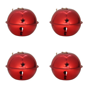 Christmas Ornament - Adapt Nesting Jingle Bells 120 Mm (4.7 Inch) - Gold, Silver, Red