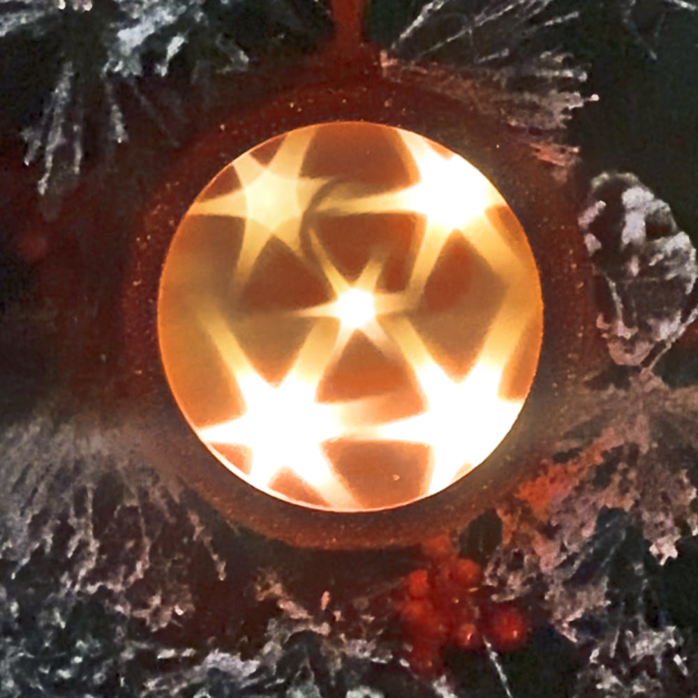 Christmas Ornament - Lighted Holographic Christmas Ornament - Red