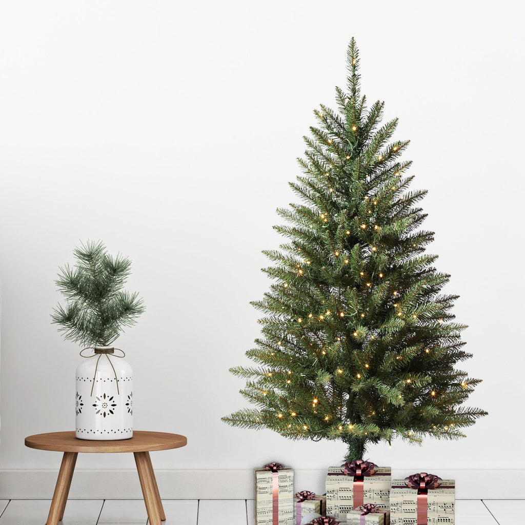 Christmas Tree - 4 Foot Dumont Fir Prelit With Warm White LED Lights