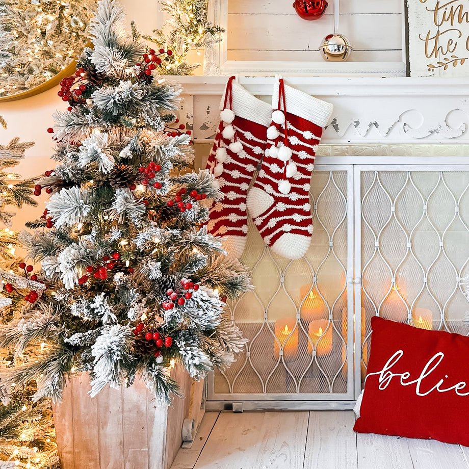4 Foot Pre-lit Ashcroft Artificial Frosted Fir Potted
