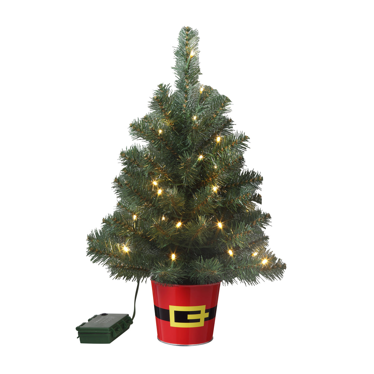 Christmas Tree - Night Night?äó Tree In Red Metal Santa Belt Pot - Unique Night Light 20 Inch Christmas Tree With 4 Brightness Settings And Auto TimerNight Night?äó Trees