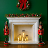 37 Inch Decorative Christmas Nutcracker -  Red/Green with Darker Skin
