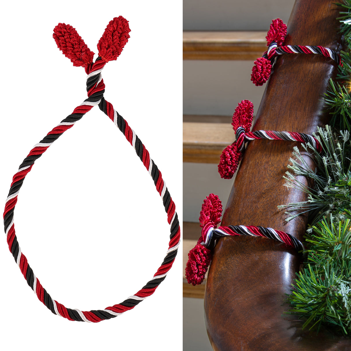 Decorative Twist Ties 6 Pack - Black/Red/White