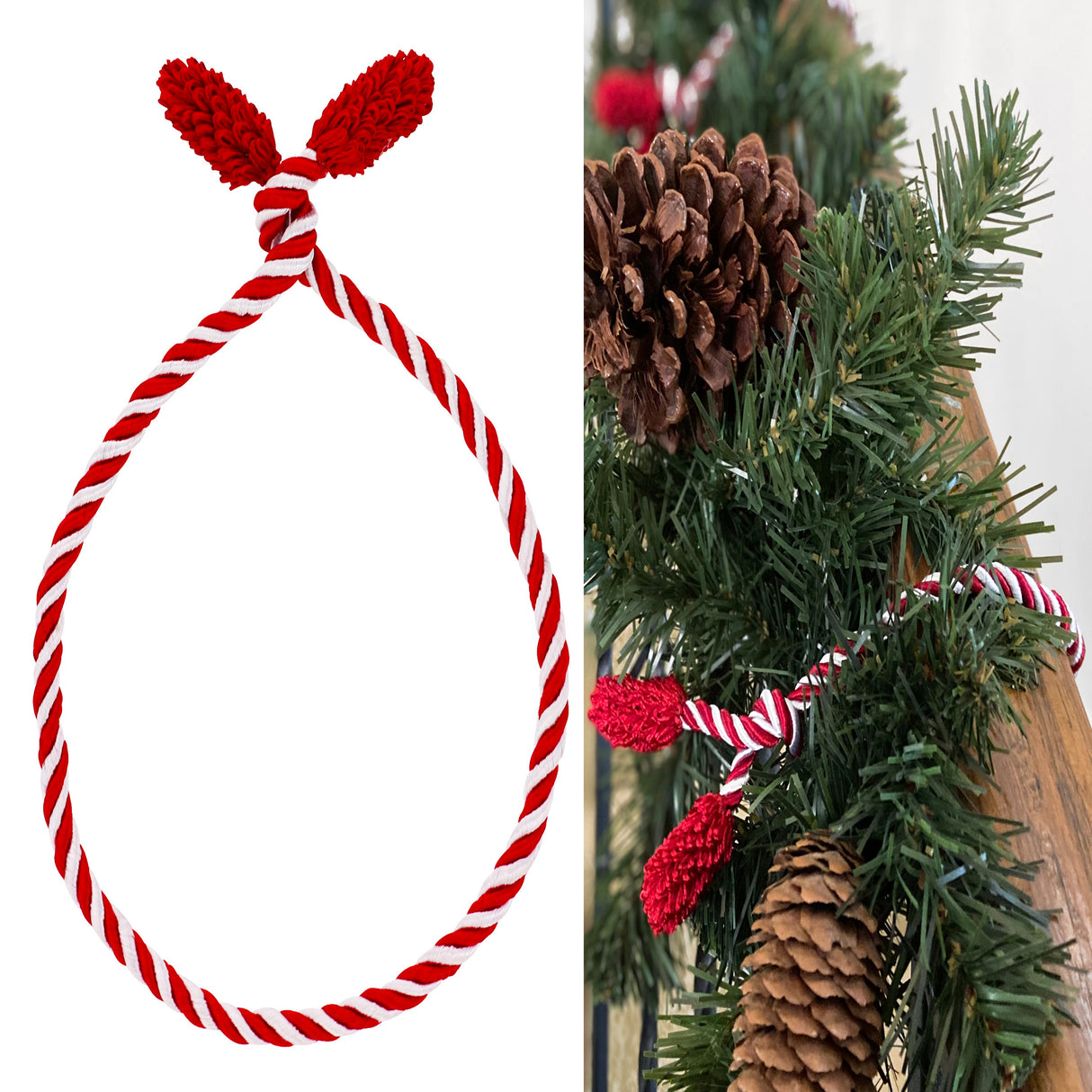 Decorative Twist Ties 6 Pack - Red/White
