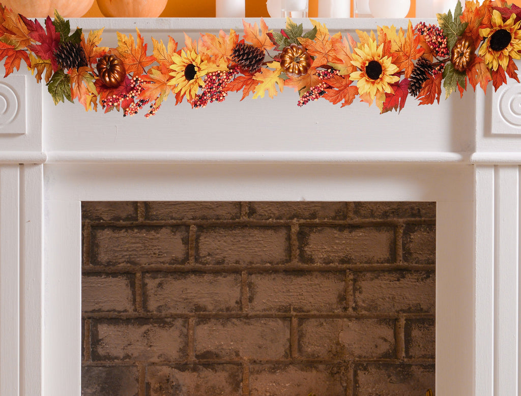Garland - 6 Ft. Long Fall Sunflower Artificial Garland