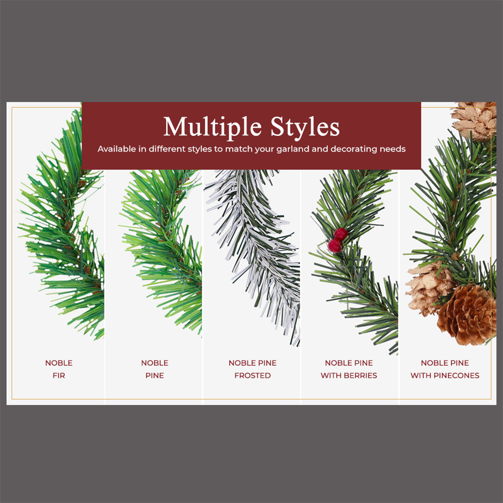 Garland Ties - GarlandTies™, 20 Pack - Noble Pine With Berries